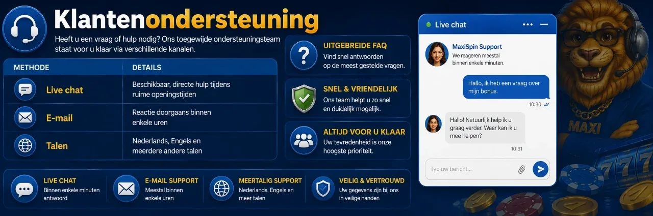 Live chat venster met supportmedewerker