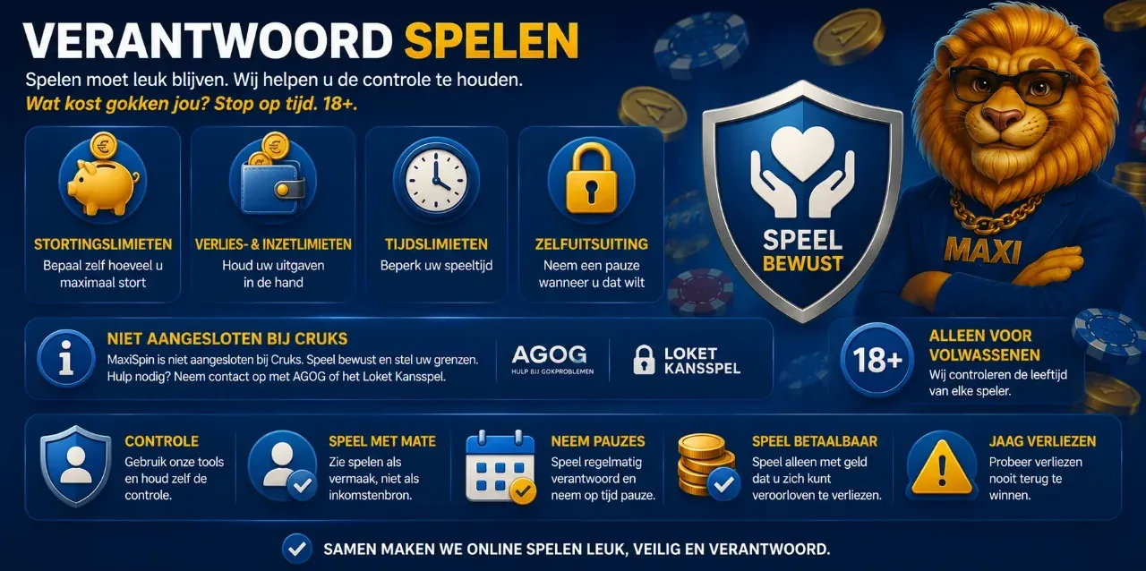 Verantwoord spelen tools en limieten icoon